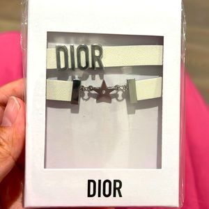 💋Dior VIP Bracelet White Strap with Silver Hardware